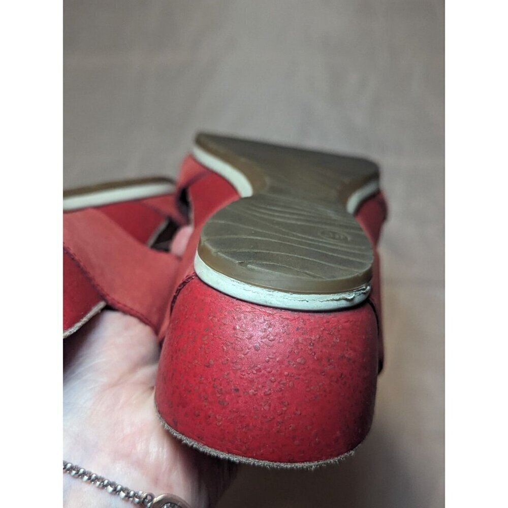 Dansko Maddy Milled Red Nubuck Womens SZ 39/8.5 Slip On Slide Sandals - Picture 11 of 16